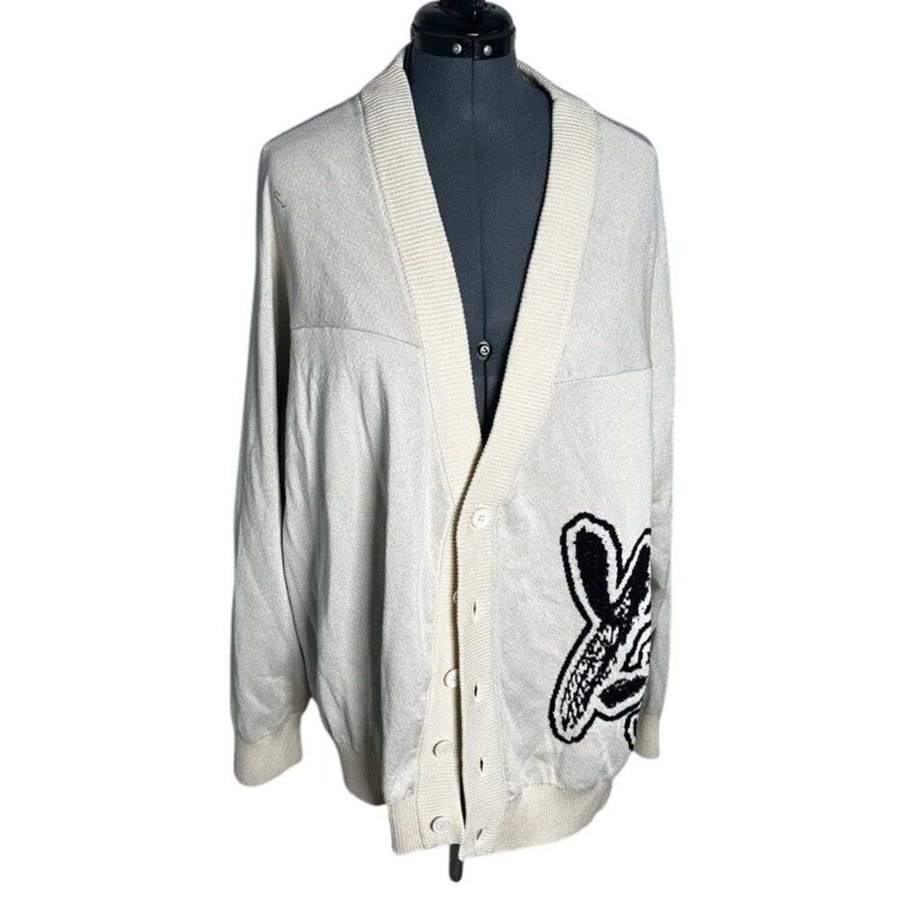 adidas x Y-3 Logo Knit Cardigan IA3110 Off White Size M AB4